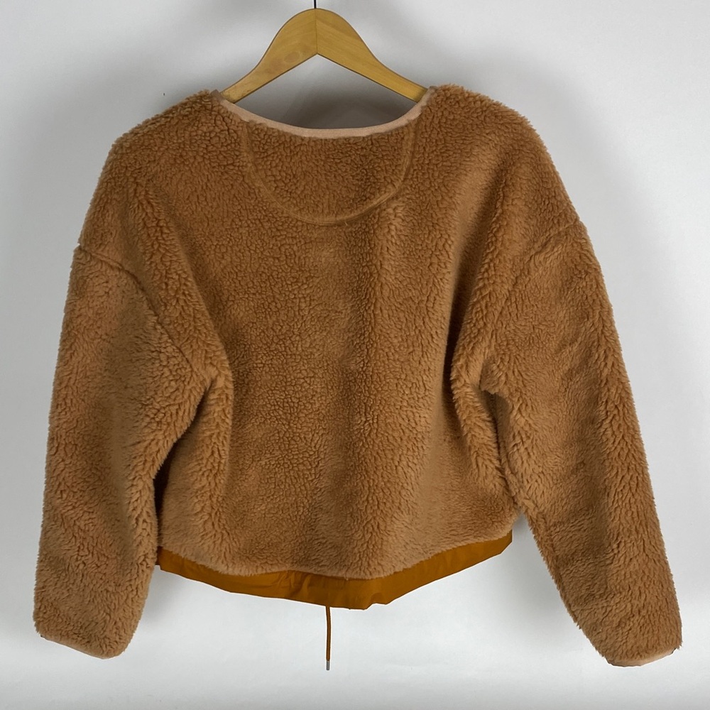 Everlane Women’s The Renew Teddy Sherpa Button Brown Jacket Sz M Oversized - Picture 4 of 8